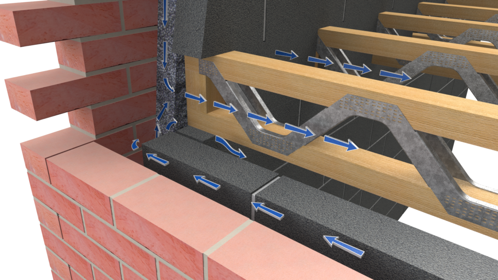 Aerstad Ireland | Airtightness products Ireland | Hollow core slab | Airtight membrane | Insulation products Ireland | Concrete slab seal | Slab closer | Airtight home